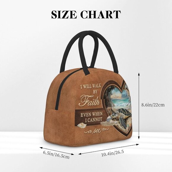 Sea Turtle Insulated Lunch Bag Reusable Cooler Tote Food Snack Container - Picture 3 of 7